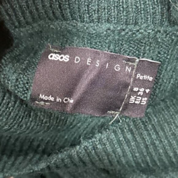 ASOS DESIGN knitted midi dress with roll neck in dark green - Picture 4 of 4